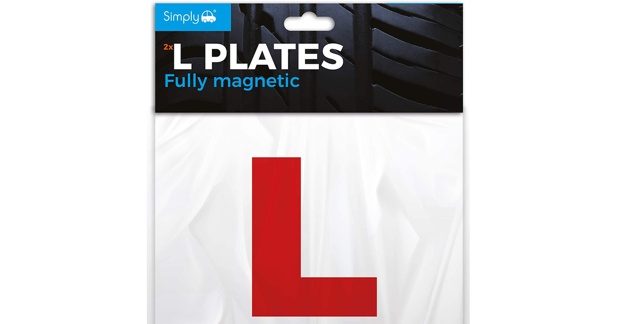 Simply TL1000 Pack of 2, Fully Magnetic Car L-Plates, Twin Pack for Learning Dri