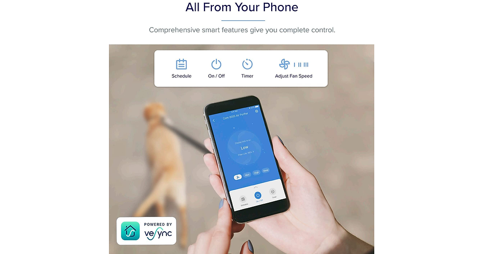 Thumbnail: LEVOIT Smart Wifi Air Purifier for Home, Alexa Enabled H13 HEPA Filter, CADR 170