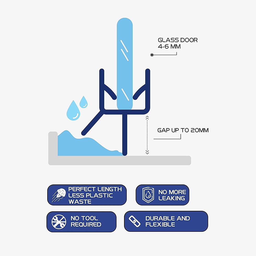 Thumbnail: Clear Bath Shower Screen Door Seal for 4-6Mm Glass up to 18Mm Gap