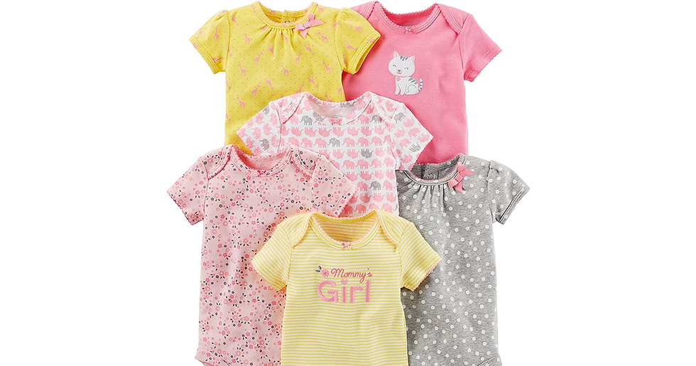 Thumbnail: Simple Joys by Carter'S Baby Girls' Short-Sleeve Bodysuit, Pack of 6
