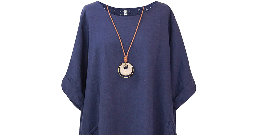 Thumbnail: Storm Island Ladies Italian Plain Top Women Lagenlook Cotton Baggy Dress Two Poc