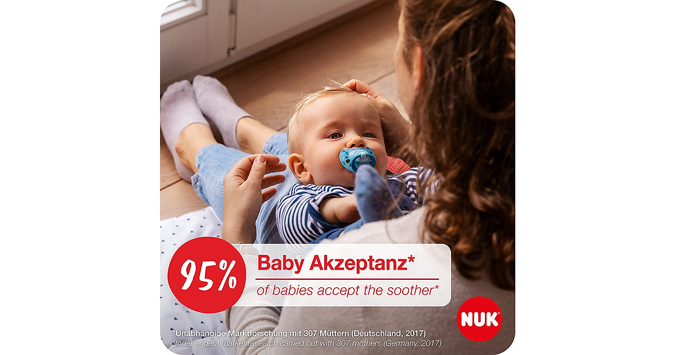 Thumbnail: NUK Signature Baby Dummy | 6-18 Months | Bpa-Free Silicone Soothers | Blue Stars