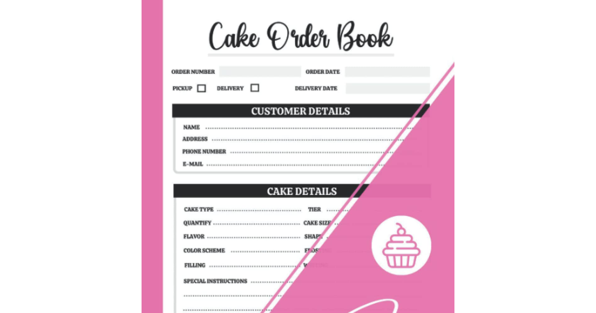 Cake Order Book: for Small Business A5 Daily Sales Log - Purchase Record Journal