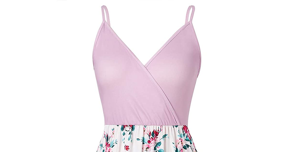 Thumbnail: Freshhoodies Womens Summer Dress Lady V Neck Sleeveless Strappy Tunic Boho Flora