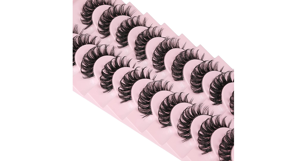 Thumbnail: Wiwoseo False Eyelashes Russian Strip Lashes Natural Wispy Fluffy Lashes 3D Effe