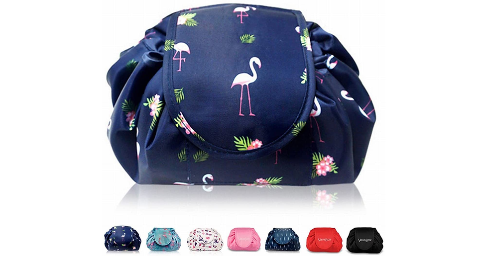 Thumbnail: Lazy Drawstring Makeup Bags, Large Capacity Waterproof Travel Portable Cosmetic 