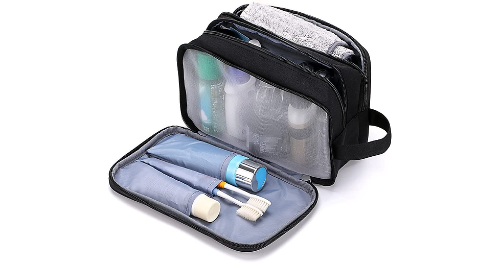 Thumbnail: IGNPION Travel Toiletry Wash Bag Dry & Wet Separation Gym Shaving Organiser Bag 