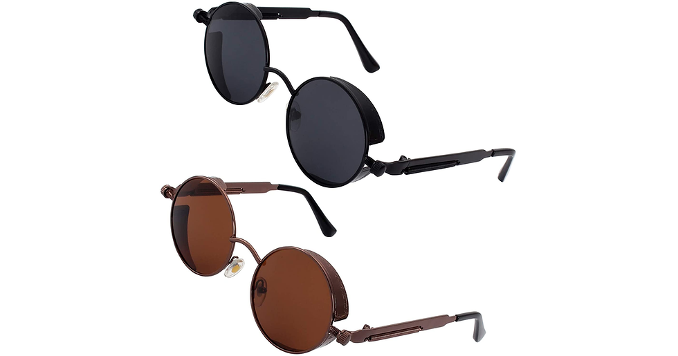 Thumbnail: GQUEEN Retro round Circle Polarized Steampunk Sunglasses Metal Alloy for Women a