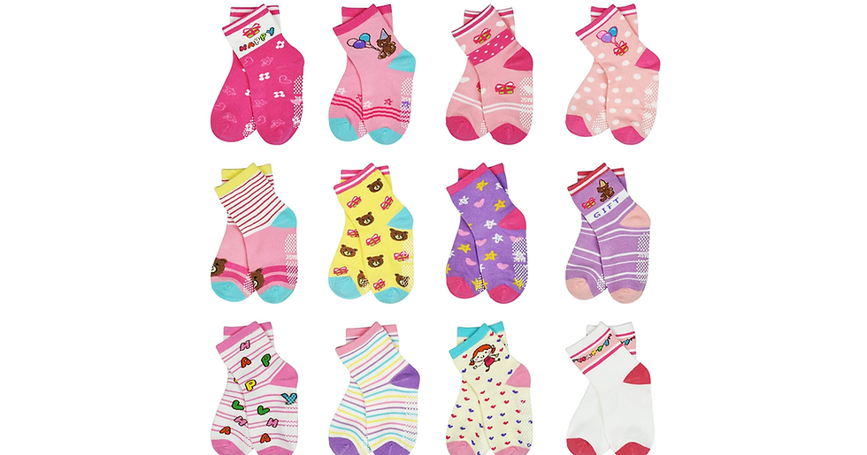Thumbnail: Toddler Baby Grip Socks-Cute Kid'S Non Slip Socks-12 Pairs of Baby’S Socks Suita