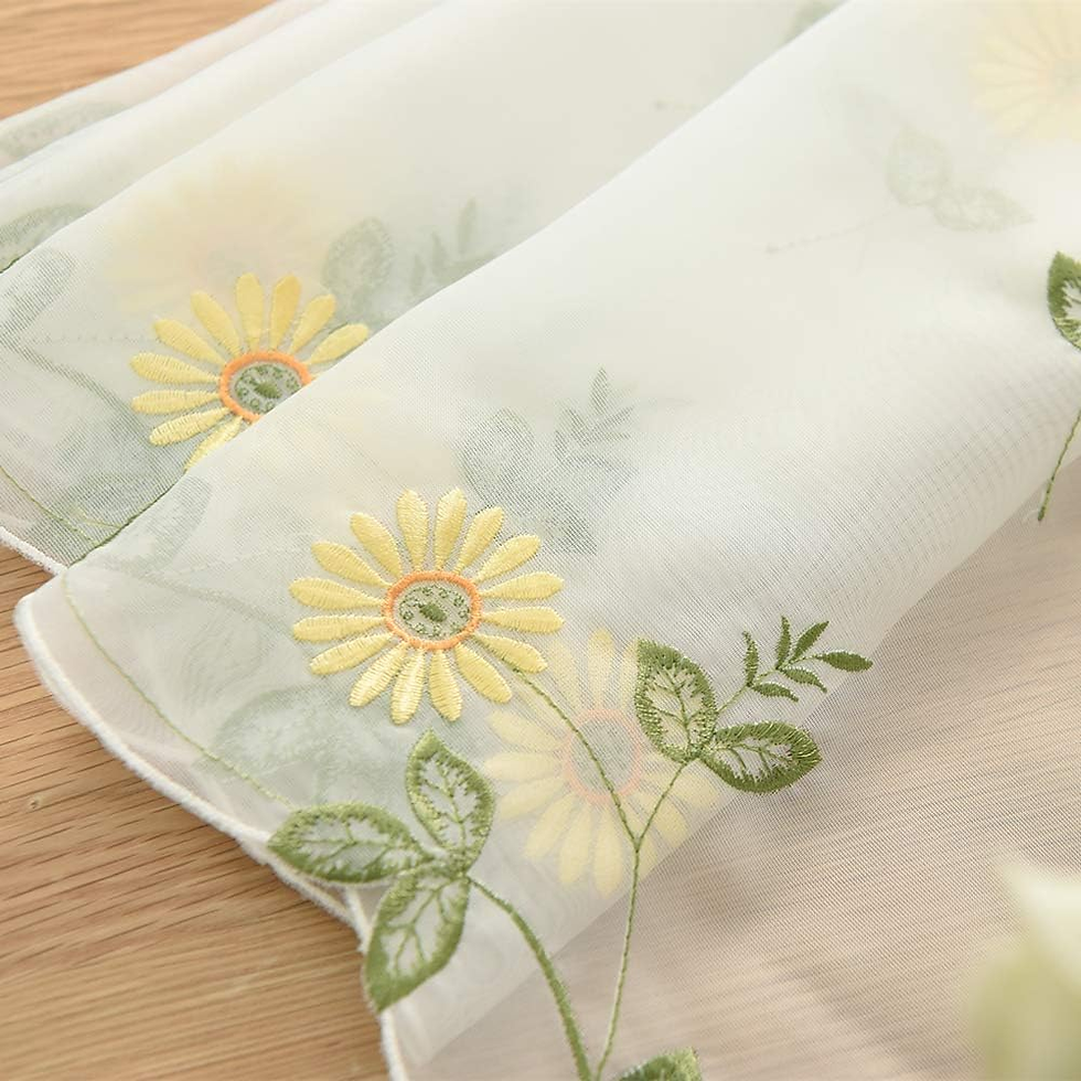 Thumbnail: Choicehot Short Net Curtains Valance for Windows - Cafe Kitchen 17 Inch Drop Cur