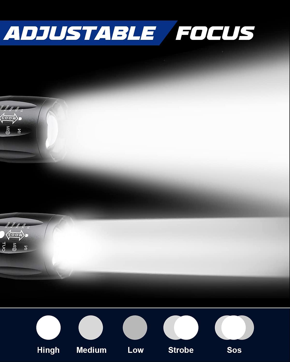Thumbnail: LED Torch 2000 Lumens, Zoomable Torches Led Super Bright Flashlight, Powerful To