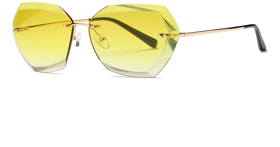 Thumbnail: Kimorn Sunglasses for Women Oversized Rimless Diamond Cutting Lens Classic Eyewe