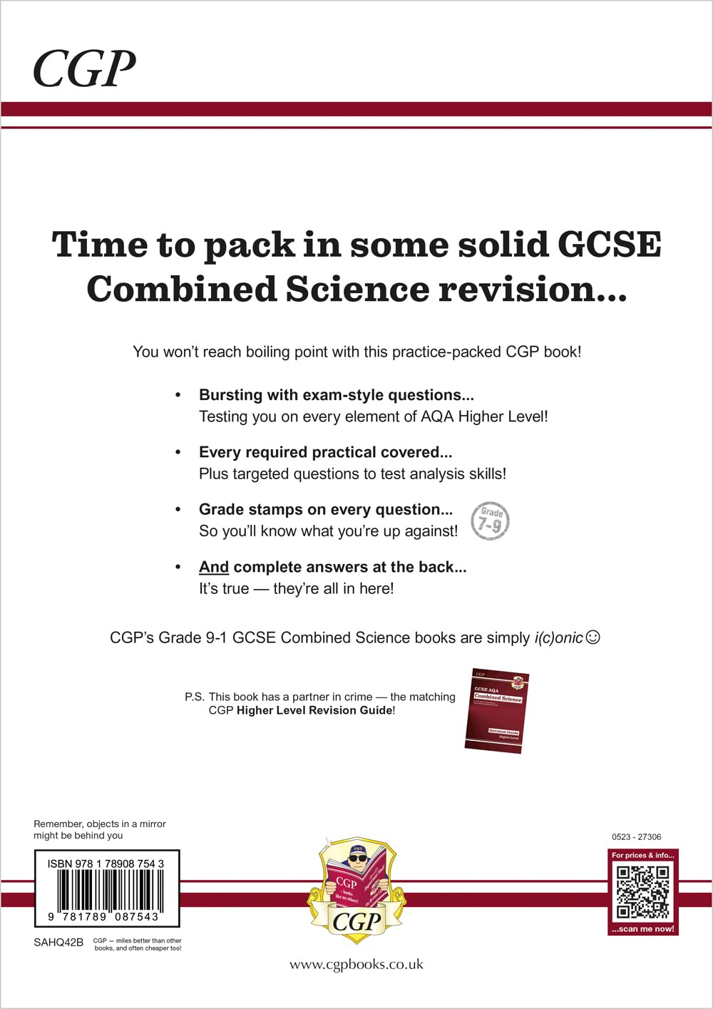 GCSE Combined Science AQA Exam Practice Workbook - Higher (Includes Answers): fo