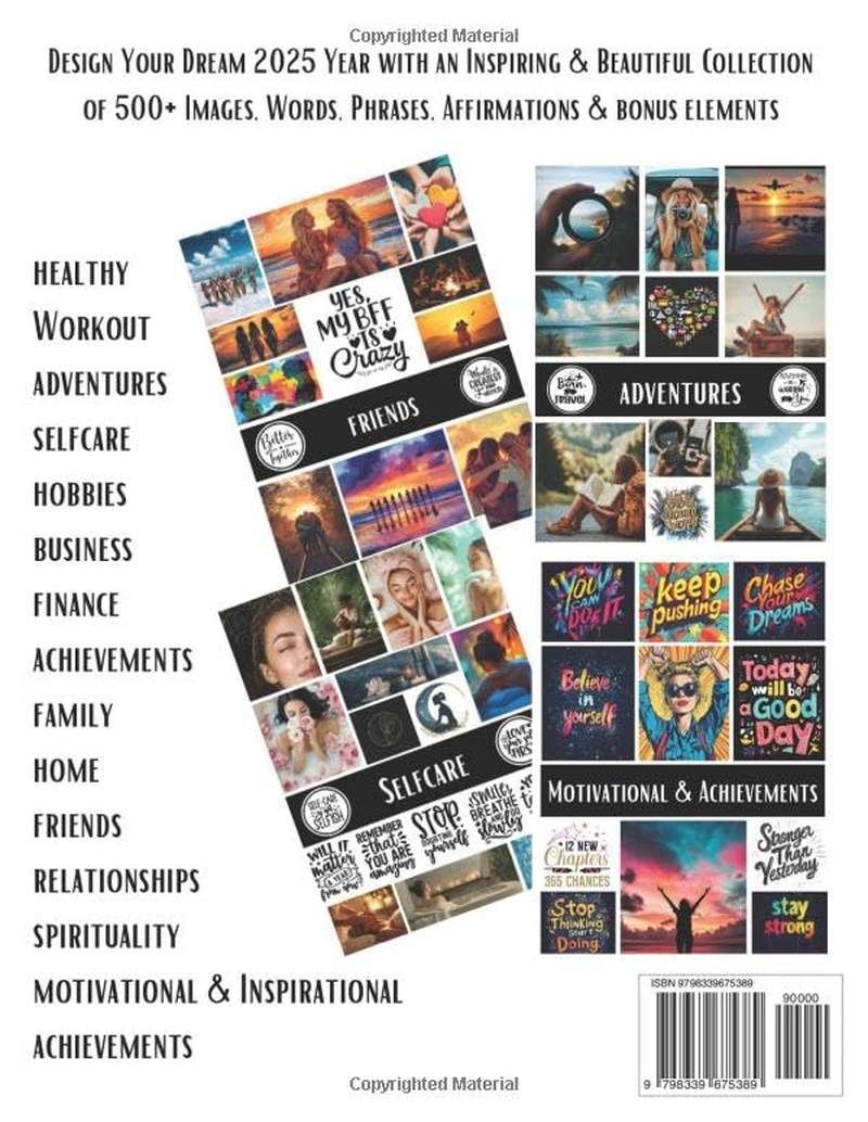 Thumbnail: 2025 Vision Board Clip Art Book: Vision Board Supplies from 500+ Pictures, Quote