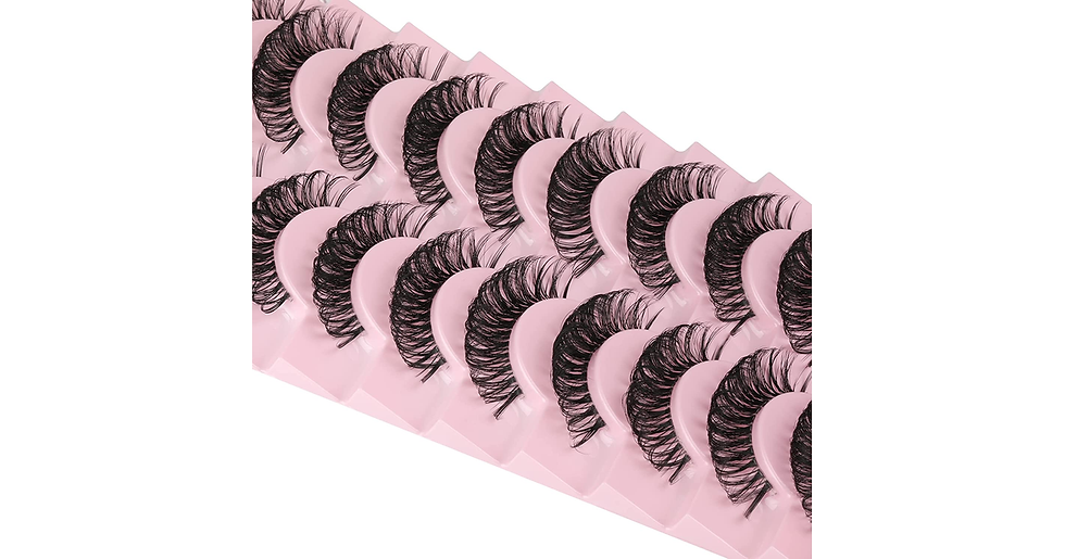 Thumbnail: Wiwoseo False Eyelashes Russian Strip Lashes Natural Wispy Fluffy Lashes 3D Effe