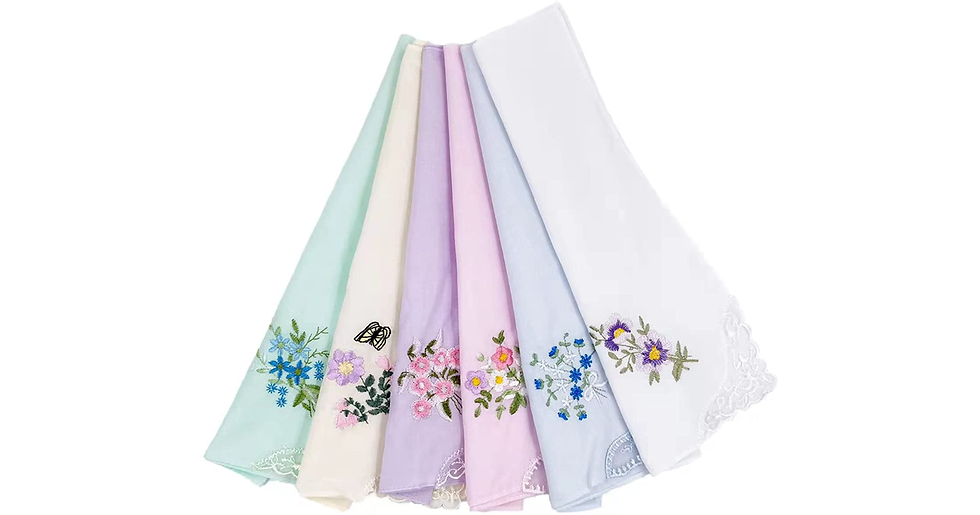 Thumbnail: Cotton Embroidery Ladies' Vintage Floral Lace Handkerchiefs for Wedding Party