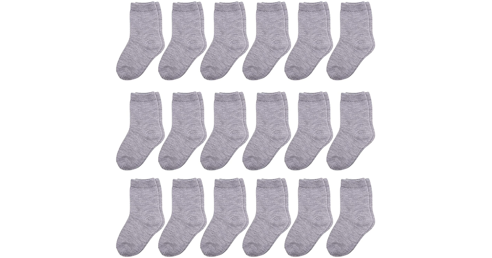 Thumbnail: Duufin 18 Pairs Toddler Socks Kids Mid Cut Half Cushion Socks Breathable Unisex 