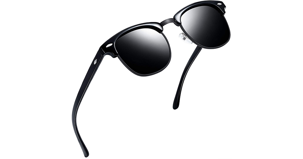 Thumbnail: Joopin Semi-Rimless Polarised Sunglasses Man - UV400 Protection Retro Half Frame