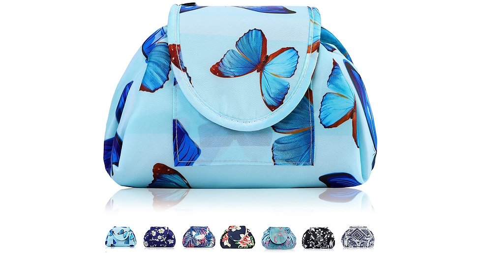 Thumbnail: Lazy Drawstring Makeup Bags, Large Capacity Waterproof Travel Portable Cosmetic 