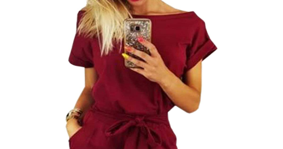 Thumbnail: Smile Fish Women'S Striped Elegant Short Sleeve Midi Dresses Pockets Casual Penc