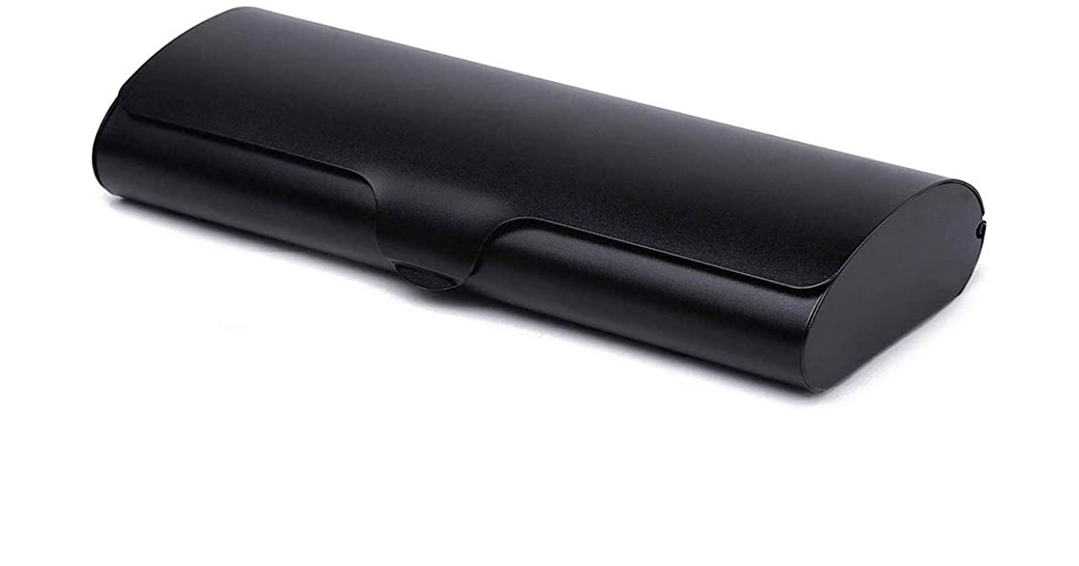 Kuou Slim Aluminium Glasses Case, Lightweight Eyeglasses Case Spectacles Protection Case with Aluminium Outer Shell and Snap Lock for Women Men