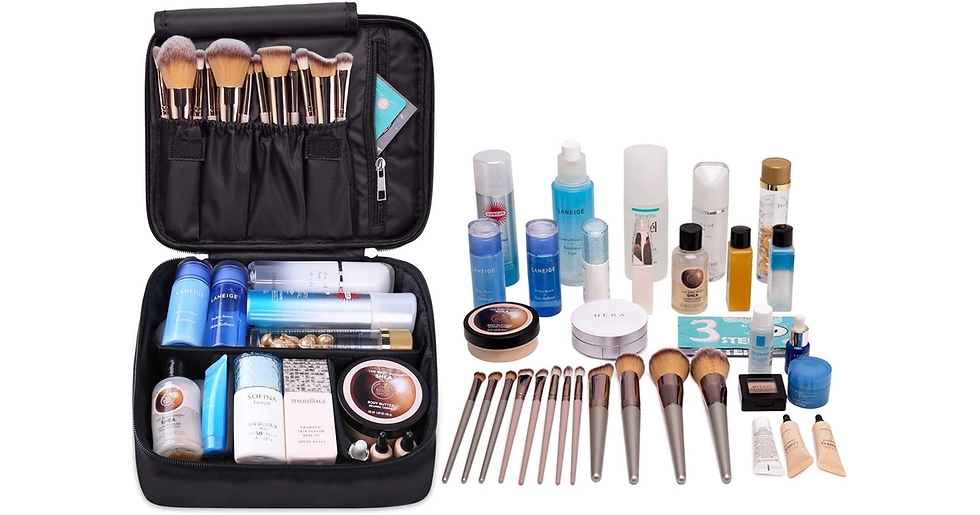 Thumbnail: Travel Makeup Bag Large Cosmetic Bag Make up Case Organizer for Women and Girls 