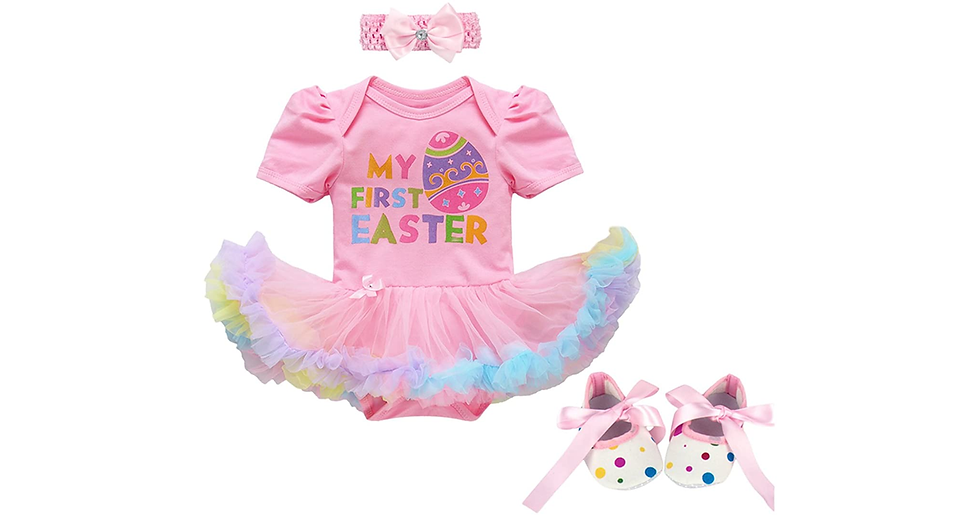 Thumbnail: FYMNSI Newborn Baby Girl 1St Easter Outfit Infant Toddler Kids My First Easter P