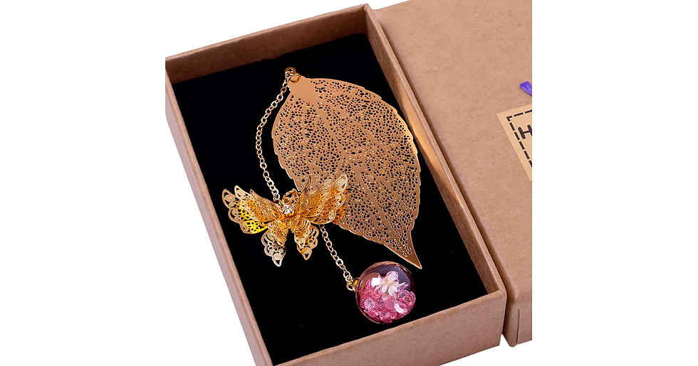 Thumbnail: Toirxarn Metal Leaf Bookmark Birthday Gift Teachers Women & Mothers Day Butterfl
