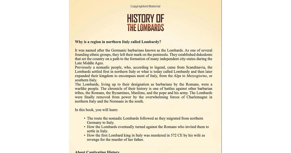 Thumbnail: History of the Lombards: a Captivating Guide to a Group of Germanic Peoples Who
