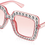 Thumbnail: Oversized Rhinestone Sunglasses Square Unisex Diamond Bling Bling Glasses Pink W