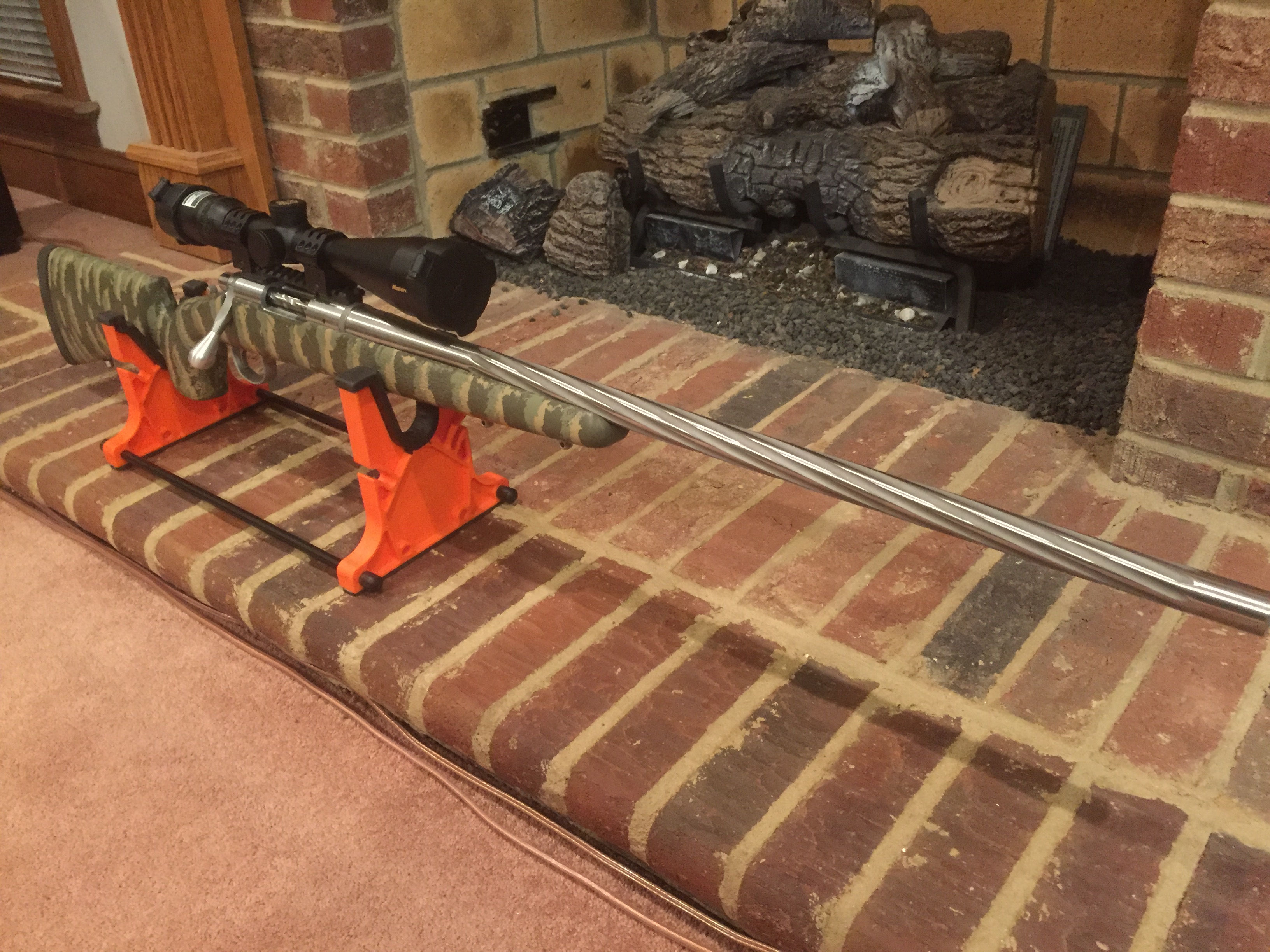 .308 Hunting rifle, Mcmillan stock, SS Rem 700 action w/ fluted bolt