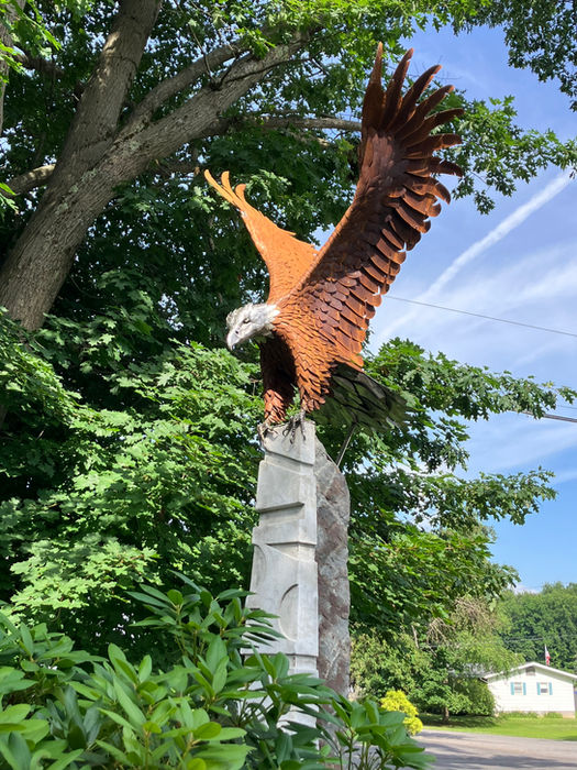 Eagle on Perch - James Seaman Sculpture