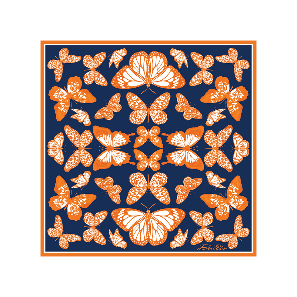 Thumbnail: The Mariposa Scarf in Navy & Orange