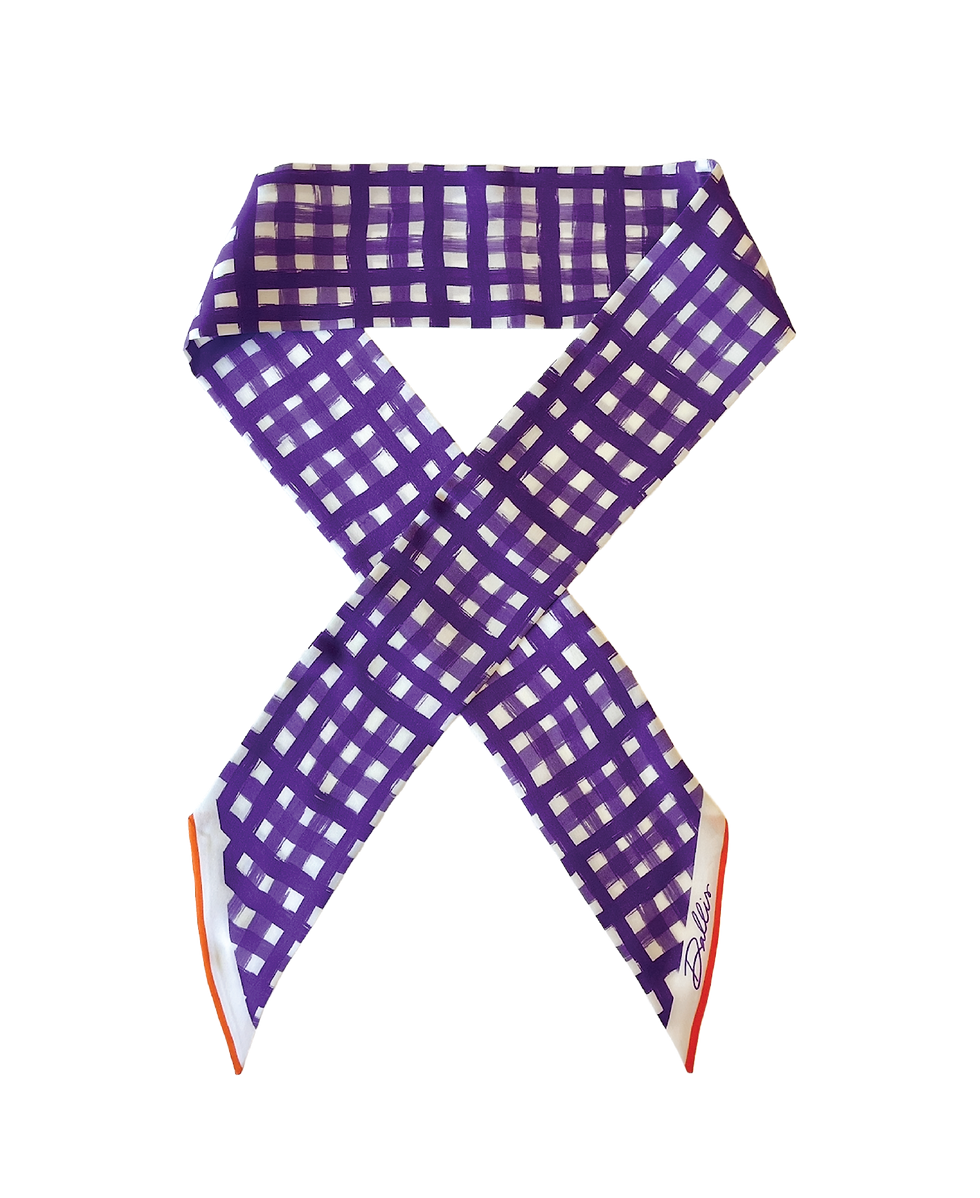 Thumbnail: Tailgate Check Twilly in Purple & Orange