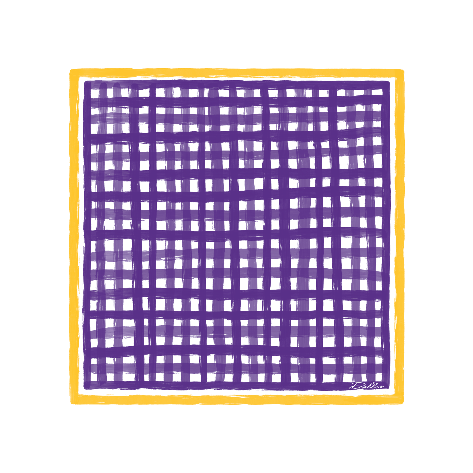 Tailgate Check Scarf in Purple & Gold