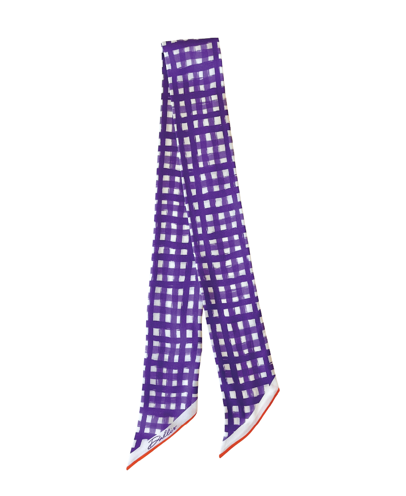 Tailgate Check Twilly in Purple & Orange
