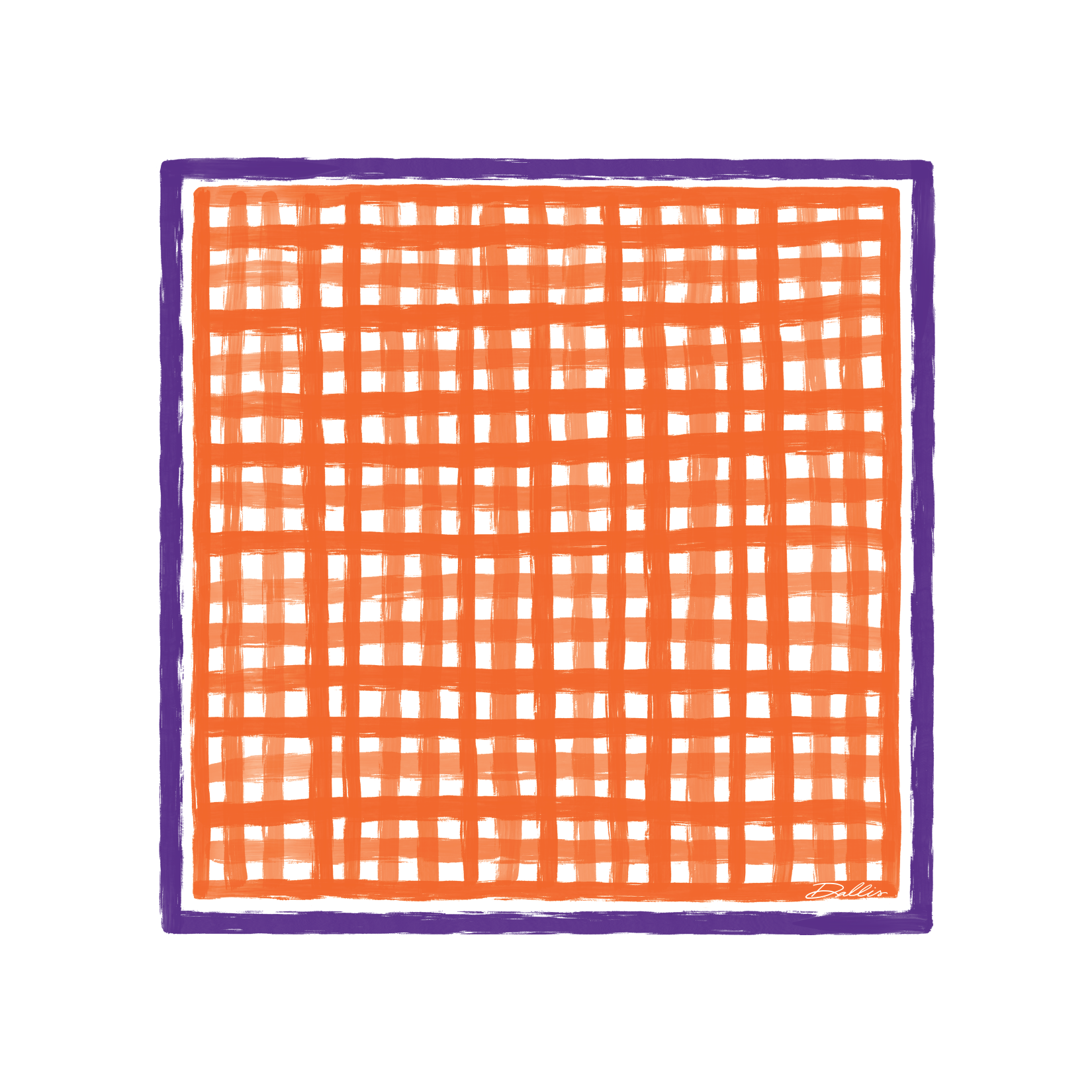 Tailgate Check Scarf in Orange & Purple