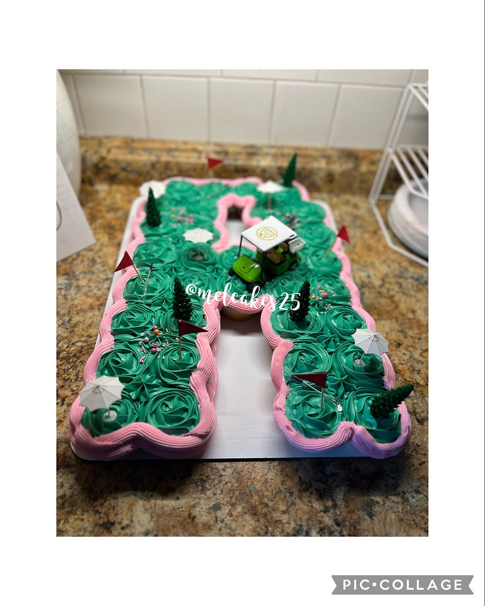 Thumbnail: Golfer Letter Cupcake Cake