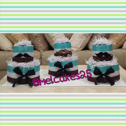 Mustache Teeny Diaper Cakes