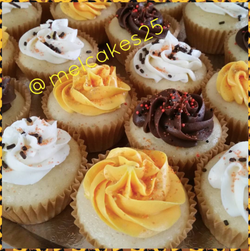 Yellow, White, and Brown Cupcakes