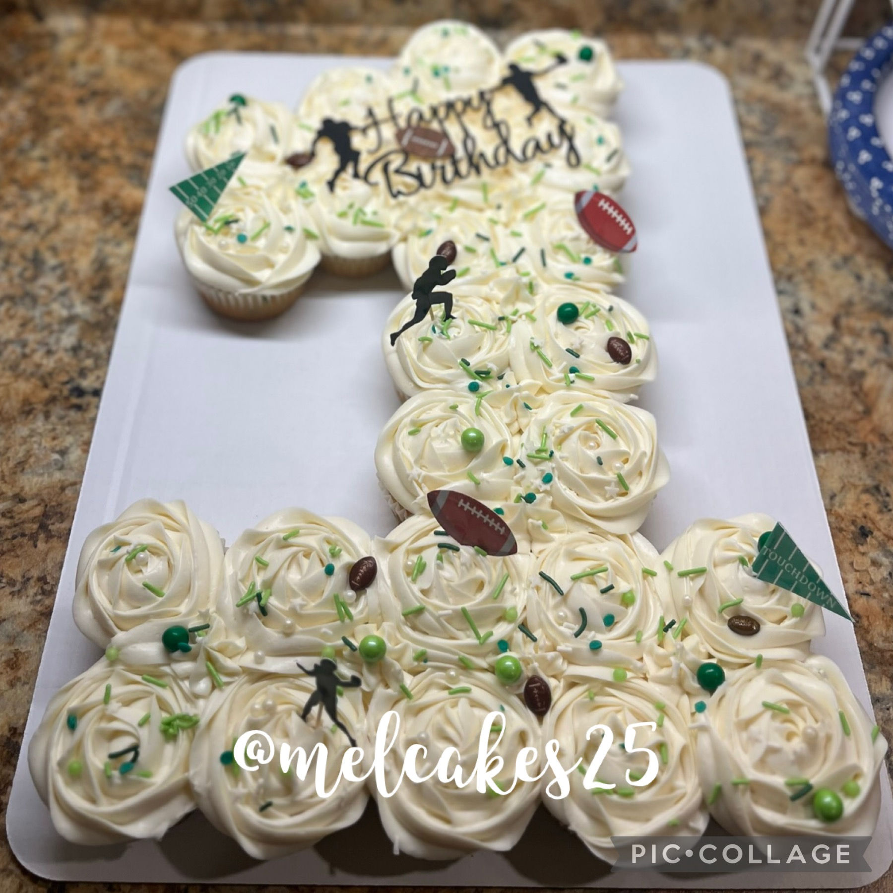 Football Number Cupcake Cake