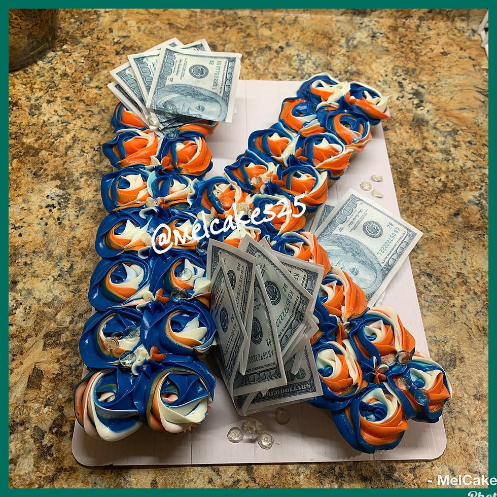 Thumbnail: Whole Lotta Money Letter Cupcake Cake