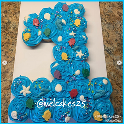 🦈Baby Shark Number Cupcake Cake 🦈