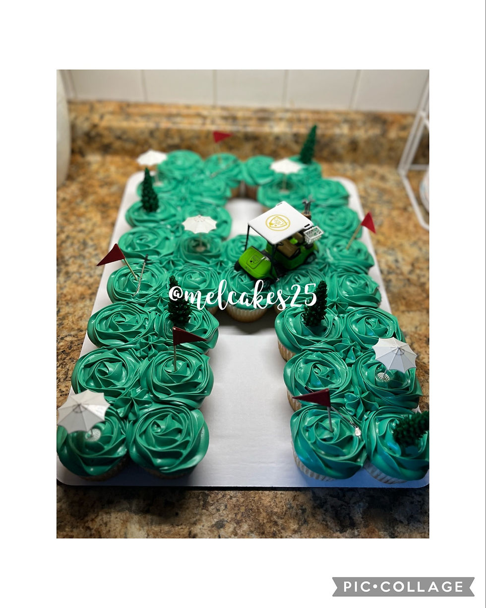 Thumbnail: Golfer Letter Cupcake Cake