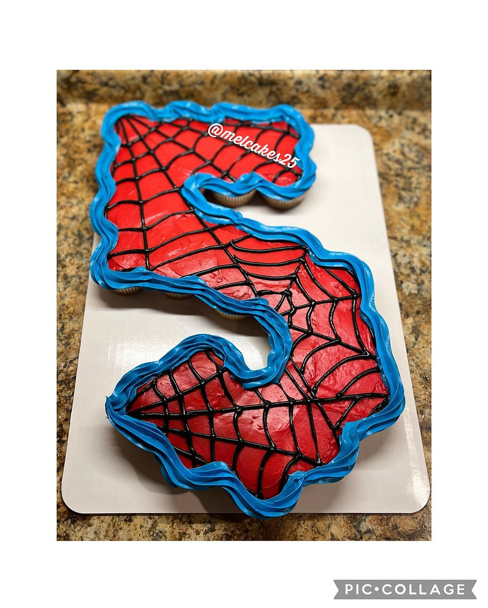 Spiderman Number Cupcake Cake