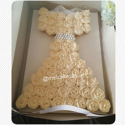 Bridal Cupcake Cake w/ White Sash