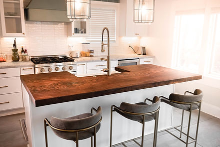 Kitchen island wooden countertop by Black Copper