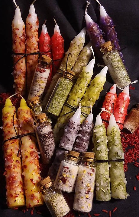 Hand made candles with herbs! It was a b