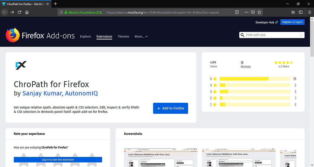 ChroPath เครื่องมือที่ช่วยในการเขียน Xpath บน Firefox
