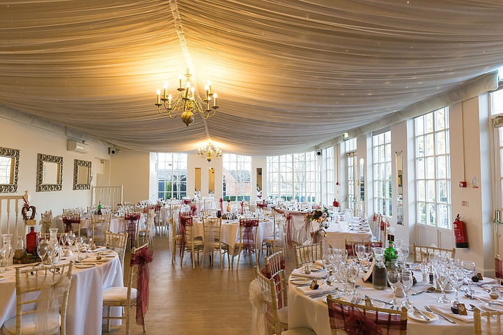 The Banqueting Hall set for a ceremony at Warwick House